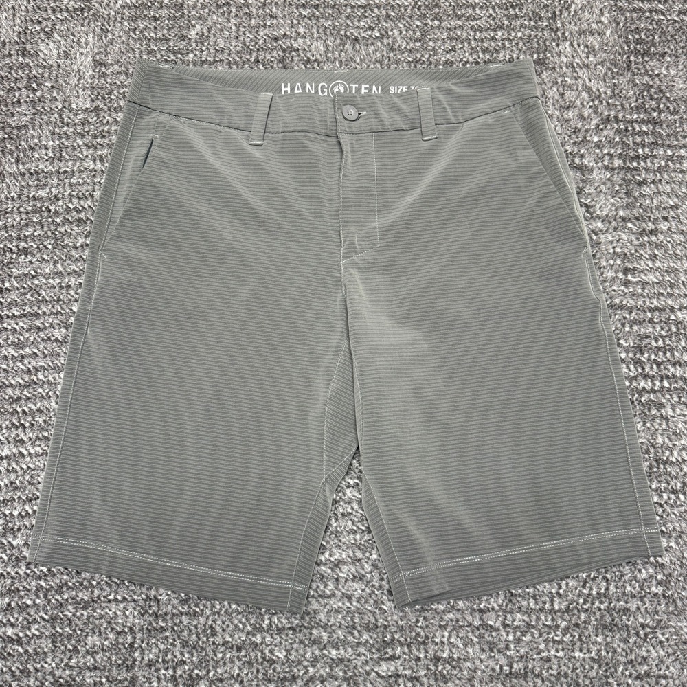 HANG TEN‎ Mens Shorts Size 32 Gray Striped Performance Athletic Quick Dry